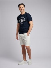 U.S. Polo Assn. Grey Mens Double Horsemen Herringbone Sweat Shorts - Image 3 of 7