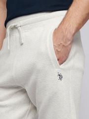 U.S. Polo Assn. Grey Mens Double Horsemen Herringbone Sweat Shorts - Image 4 of 7
