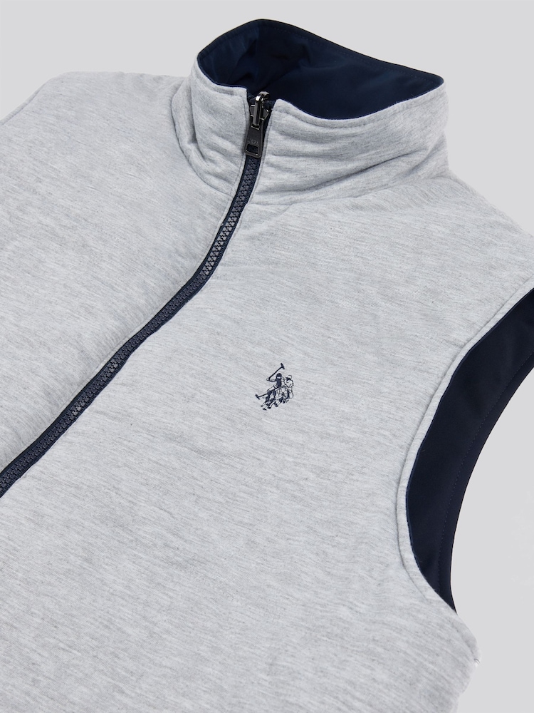 U.S. Polo Assn. Blue Mens Reversible Clean Front Jersey Lined Gilet - Image 12 of 12