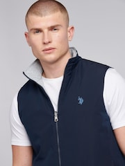 U.S. Polo Assn. Blue Mens Reversible Clean Front Jersey Lined Gilet - Image 2 of 12