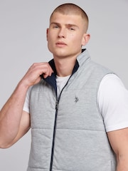 U.S. Polo Assn. Blue Mens Reversible Clean Front Jersey Lined Gilet - Image 5 of 12