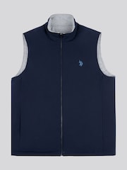 U.S. Polo Assn. Blue Mens Reversible Clean Front Jersey Lined Gilet - Image 7 of 12