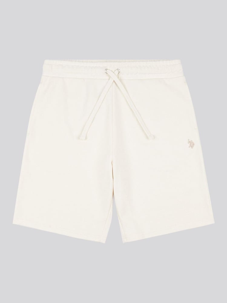 U.S. Polo Assn Cream Mens Double Horsemen Sweat 100% Cotton Shorts - Image 1 of 3