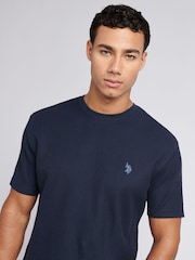 Синий - U.S. Polo Assn Mens Vertical Texture 100% Cotton T-Shirt - Image 2 of 8