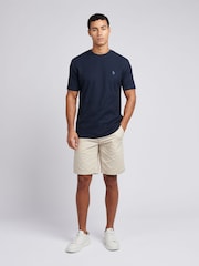 Синий - U.S. Polo Assn Mens Vertical Texture 100% Cotton T-Shirt - Image 3 of 8