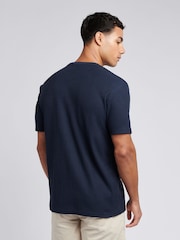 Синий - U.S. Polo Assn Mens Vertical Texture 100% Cotton T-Shirt - Image 4 of 8