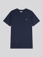 Синий - U.S. Polo Assn Mens Vertical Texture 100% Cotton T-Shirt - Image 6 of 8