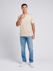 Бежевый - U.S. Polo Assn. Mens Regular Fit Double Horsemen 100% Cotton T-Shirt - Image 3 of 8