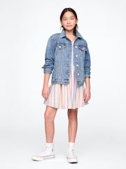 Gap Multi/Cream Linen-Cotton Striped Dress (4-13yrs) - Image 1 of 4