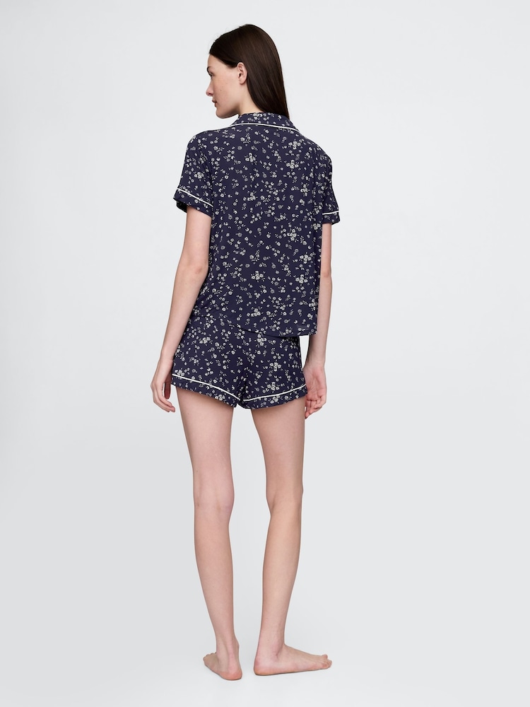 Marineblauw met bloemenprint - Gap - Modal pyjamashorts - Image 2 of 4