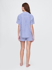 Azul - Pantalones cortos de popelina de algodón de cuadros de Gap - Imagen 2 de 4