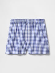 Azul - Pantalones cortos de popelina de algodón de cuadros de Gap - Imagen 3 de 4