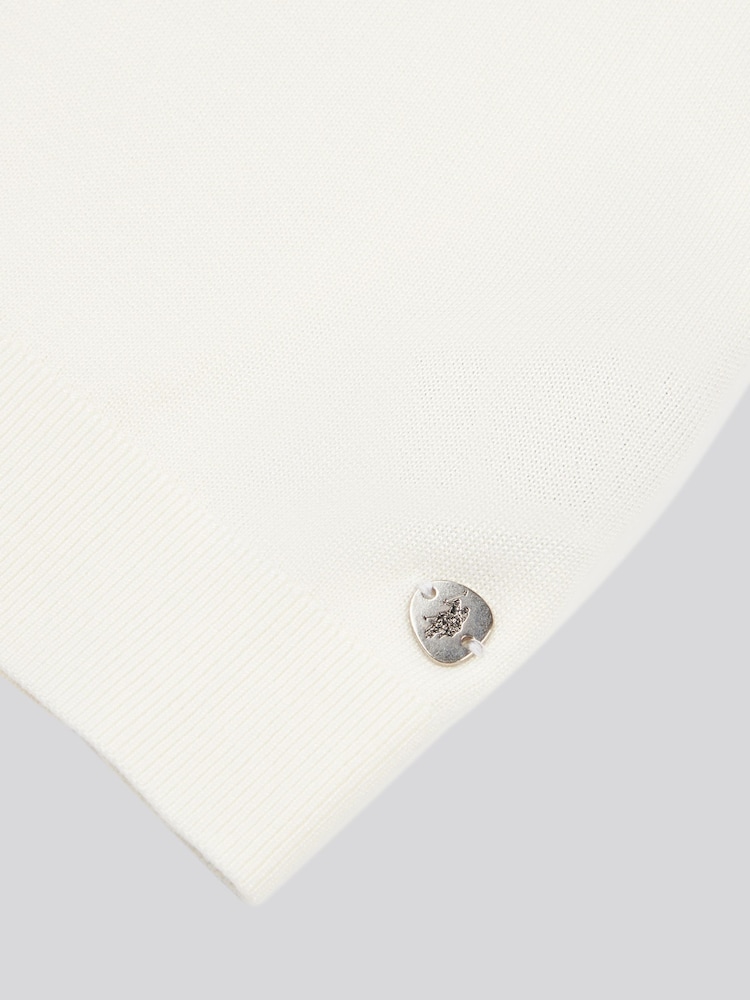 U.S. Polo Assn Cream Womens Mock Neck Sleeveless Knit Jumper - Image 7 of 7