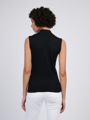 U.S. Polo Assn Black Womens Mock Neck Sleeveless Knit Jumper - Image 2 of 7