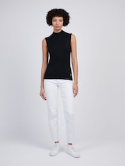 U.S. Polo Assn Black Womens Mock Neck Sleeveless Knit Jumper - Image 3 of 7
