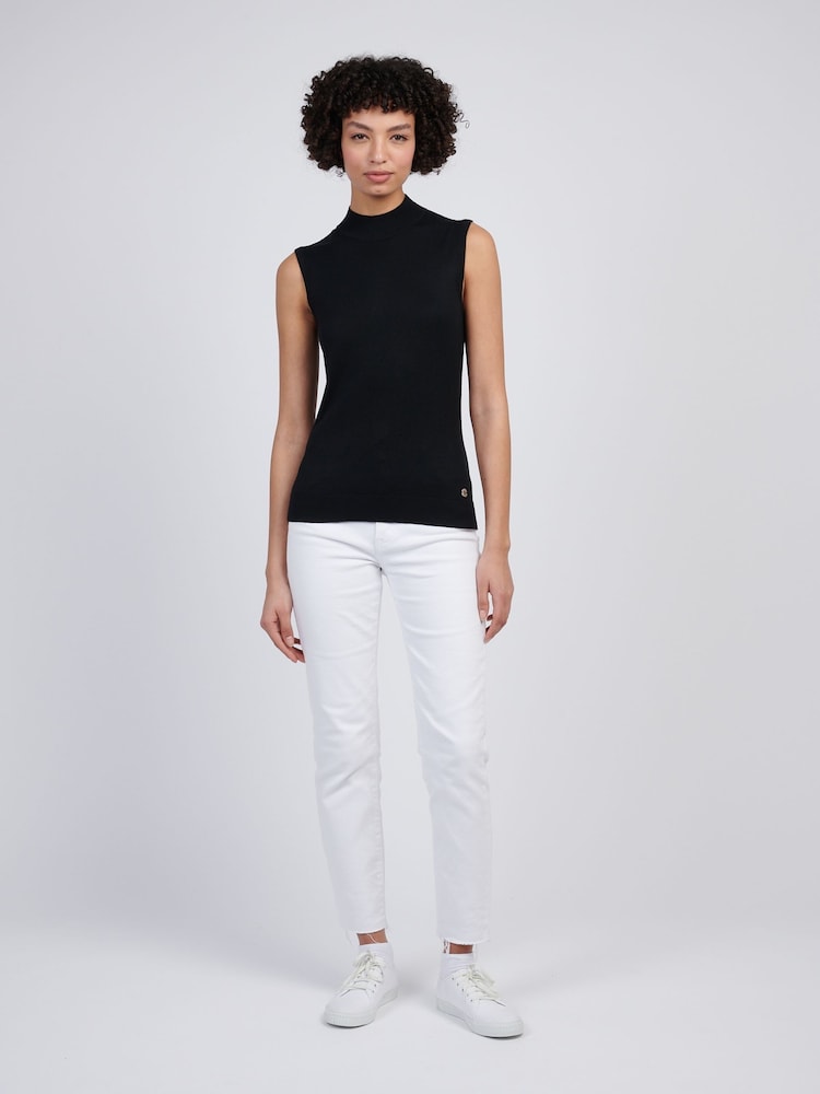 U.S. Polo Assn Black Womens Mock Neck Sleeveless Knit Jumper - Image 3 of 7