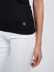 U.S. Polo Assn Black Womens Mock Neck Sleeveless Knit Jumper - Image 4 of 7
