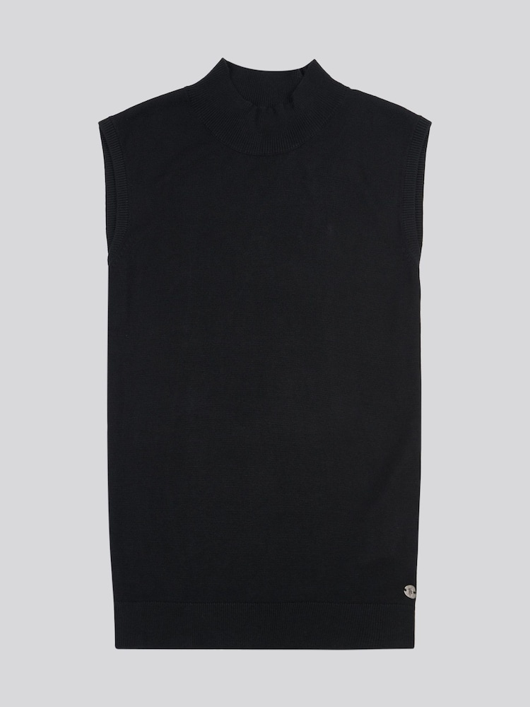 U.S. Polo Assn Black Womens Mock Neck Sleeveless Knit Jumper - Image 5 of 7