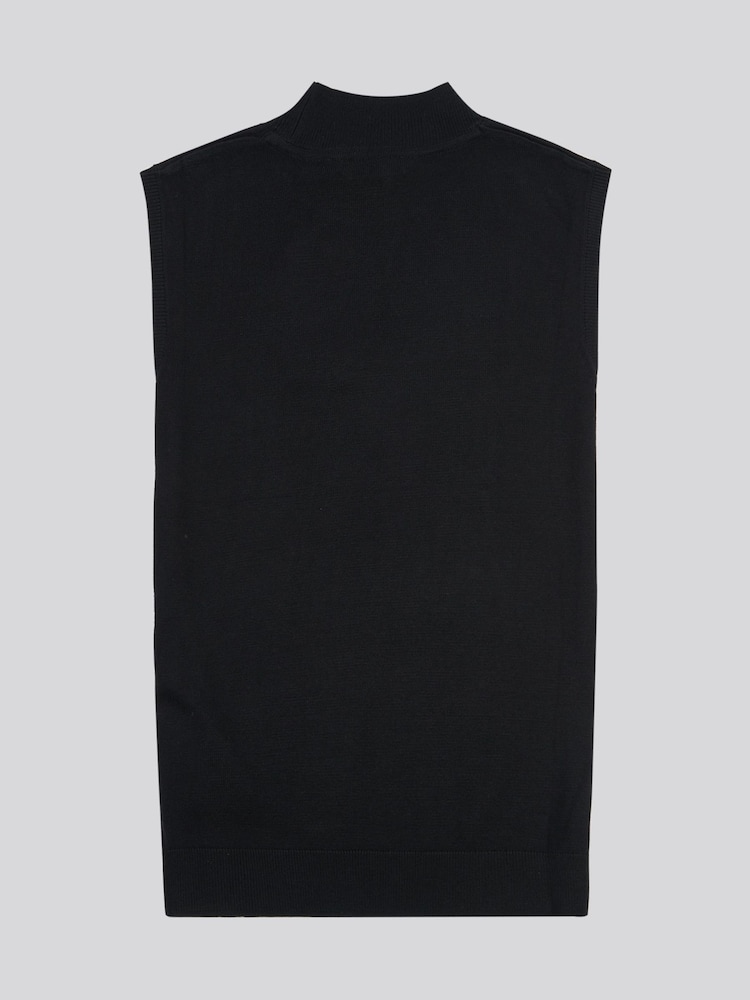 U.S. Polo Assn Black Womens Mock Neck Sleeveless Knit Jumper - Image 6 of 7