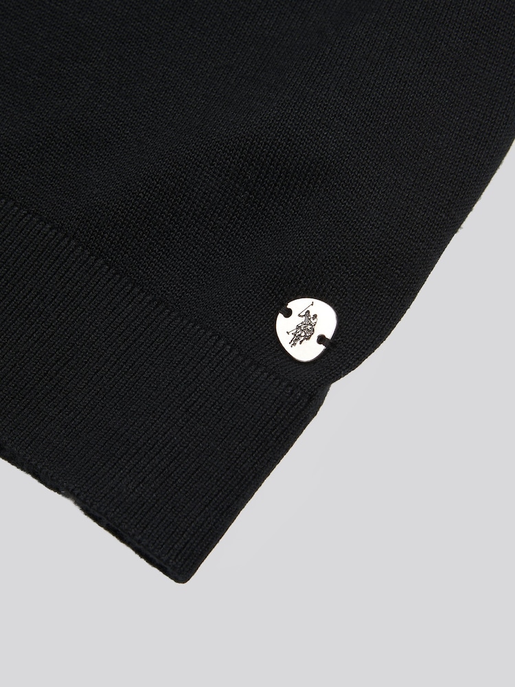 U.S. Polo Assn Black Womens Mock Neck Sleeveless Knit Jumper - Image 7 of 7