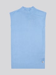 U.S. Polo Assn Blue Womens Mock Neck Sleeveless Knit Jumper - Image 5 of 7