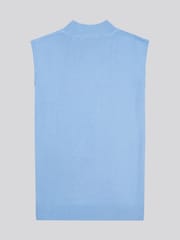 U.S. Polo Assn Blue Womens Mock Neck Sleeveless Knit Jumper - Image 6 of 7