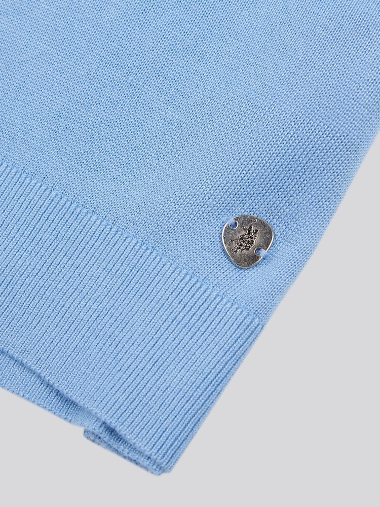 U.S. Polo Assn Blue Womens Mock Neck Sleeveless Knit Jumper - Image 7 of 7