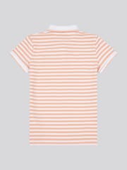 U.S. Polo Assn Orange Womens Stripe Polo Shirt - Image 6 of 7