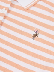 U.S. Polo Assn Orange Womens Stripe Polo Shirt - Image 7 of 7