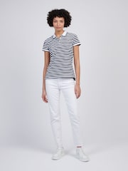 U.S. Polo Assn Blue Womens Stripe Polo Shirt - Image 3 of 7