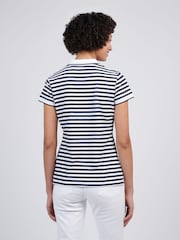 U.S. Polo Assn Blue Womens Stripe Polo Shirt - Image 4 of 7