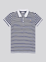 U.S. Polo Assn Blue Womens Stripe Polo Shirt - Image 5 of 7