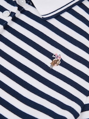 U.S. Polo Assn Blue Womens Stripe Polo Shirt - Image 7 of 7