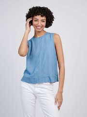 U.S. Polo Assn Blue Womens Chambray Swing  Vest - Image 1 of 9