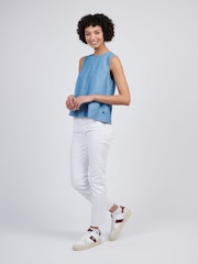 U.S. Polo Assn Blue Womens Chambray Swing  Vest - Image 3 of 9