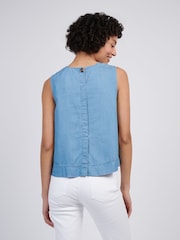 U.S. Polo Assn Blue Womens Chambray Swing  Vest - Image 4 of 9