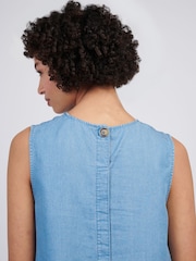 U.S. Polo Assn Blue Womens Chambray Swing  Vest - Image 5 of 9