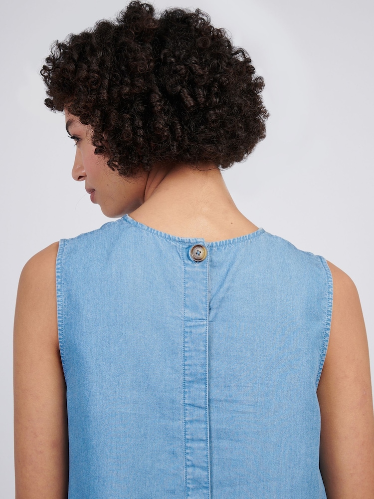 U.S. Polo Assn Blue Womens Chambray Swing  Vest - Image 5 of 9