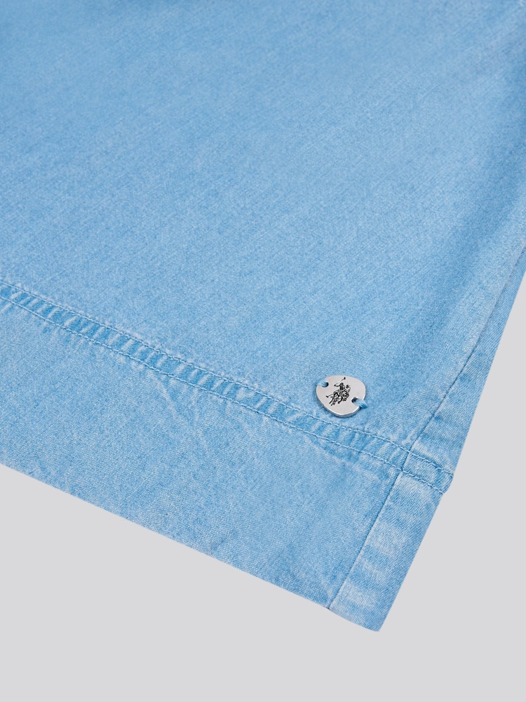U.S. Polo Assn Blue Womens Chambray Swing  Vest - Image 8 of 9