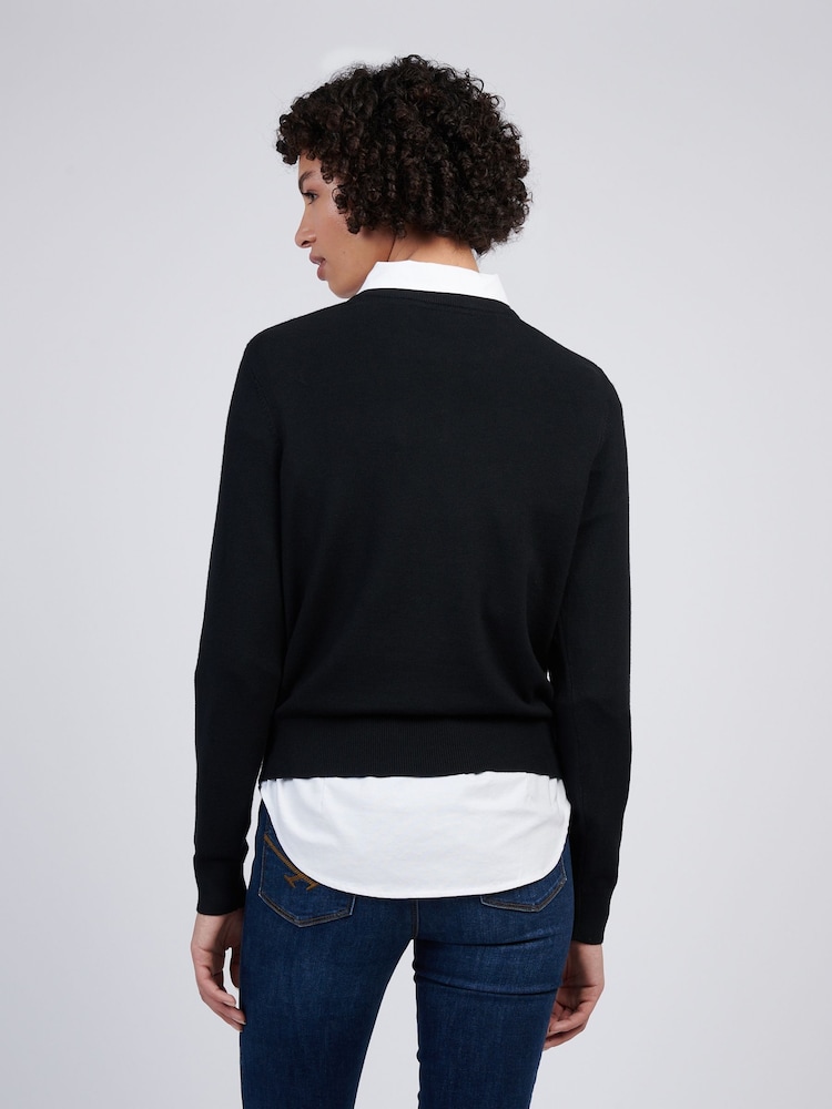 U.S. Polo Assn Black Womens Crew Neck Jumper - Image 4 of 4