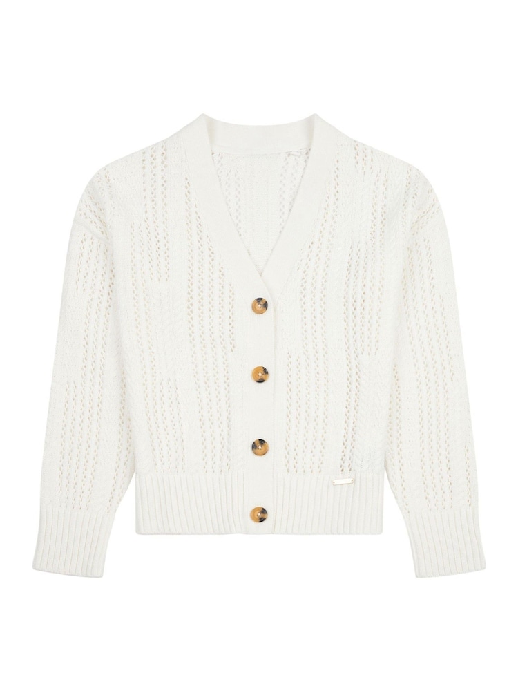 Buy Polo Assn Cream Womens Open Knit Cable 100% Cotton