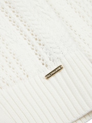 U.S. Polo Assn Cream Womens Open Knit Cable 100% Cotton Cardigan - Image 7 of 7