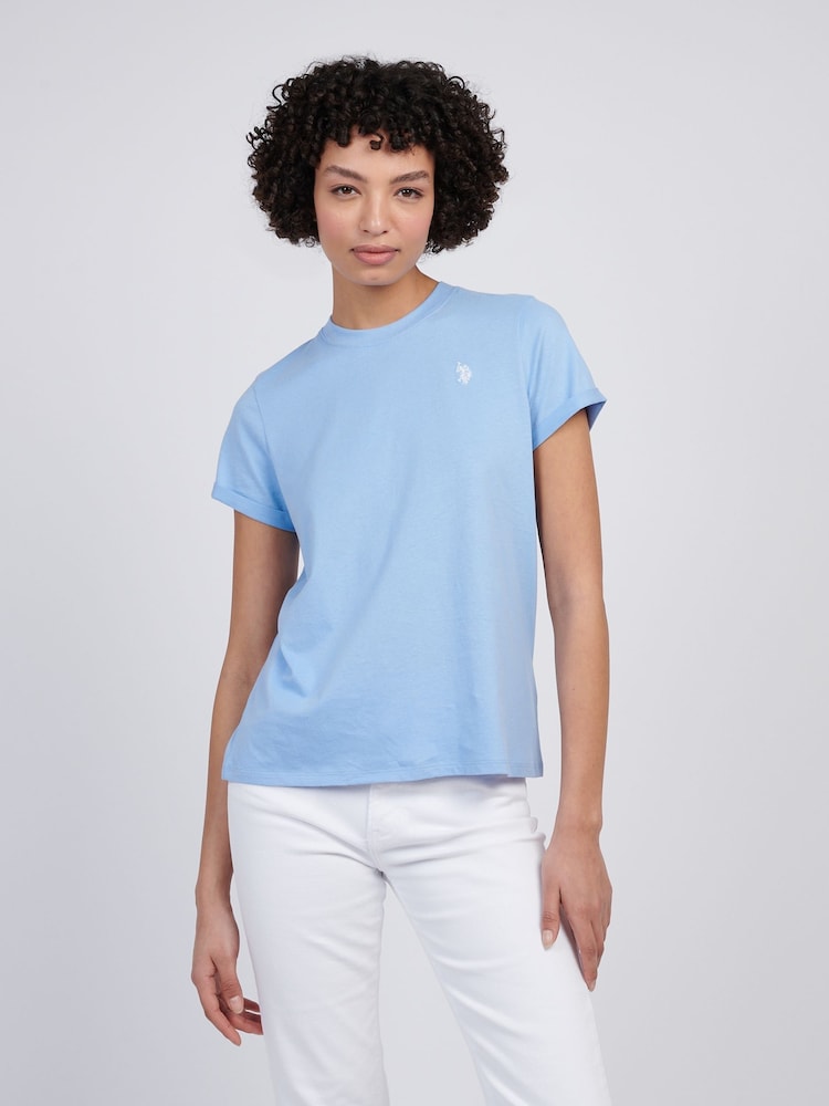 U.S. Polo Assn. dark blue Womens Crew Neck Double Horsemen T-Shirt - Image 1 of 7 U.S. Polo Assn. dark blue Womens Crew Neck Double Horsemen T-Shirt - Image 1 of 7