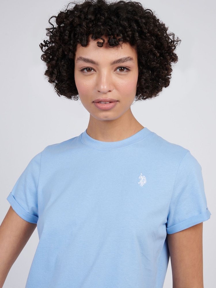U.S. Polo Assn. dark blue Womens Crew Neck Double Horsemen T-Shirt - Image 4 of 7