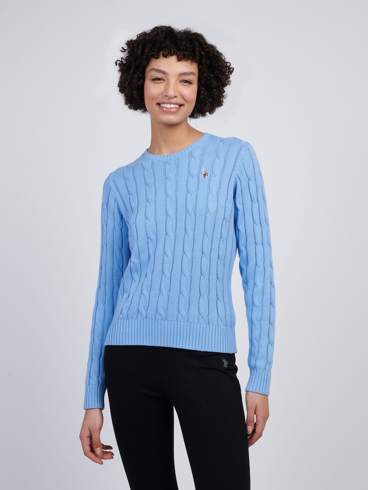 Moder Chrome - U.S. Polo Assn. Ženske okrogel ovratnik; z okroglim ovratnikom Cable Knit Rožnata pulover - Slika 1 iz 4
