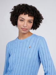 Moder Chrome - U.S. Polo Assn. Ženske okrogel ovratnik; z okroglim ovratnikom Cable Knit Rožnata pulover - Slika 2 iz 4