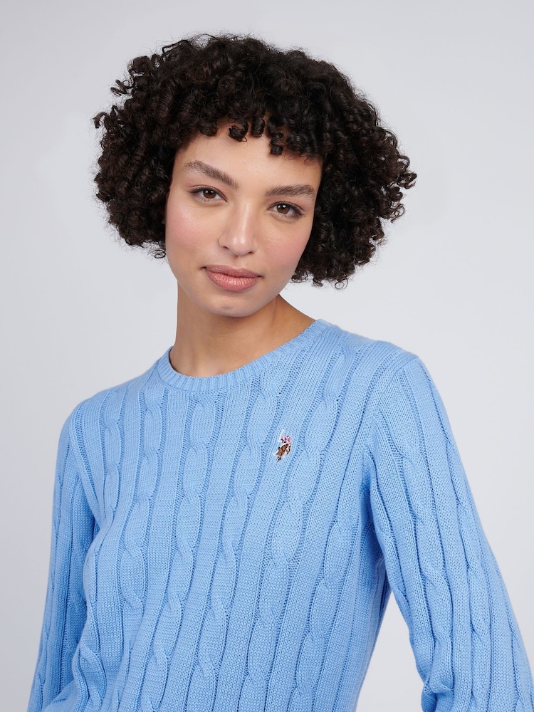 Moder Chrome - U.S. Polo Assn. Ženske okrogel ovratnik; z okroglim ovratnikom Cable Knit Rožnata pulover - Slika 2 iz 4