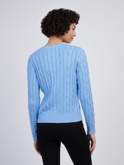 Moder Chrome - U.S. Polo Assn. Ženske okrogel ovratnik; z okroglim ovratnikom Cable Knit Rožnata pulover - Slika 4 iz 4
