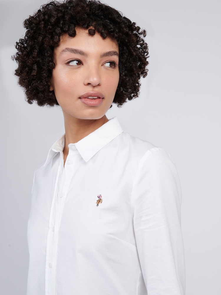 قميص أكسفورد قابل للتمدد بتفصيل كلاسيكي للنساء من U.S. Polo Assn. - صورة 2 من 5