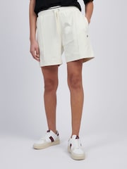 U.S. Polo Assn Cream Womens Pintuck Tipped Sweat Shorts - Image 1 of 4